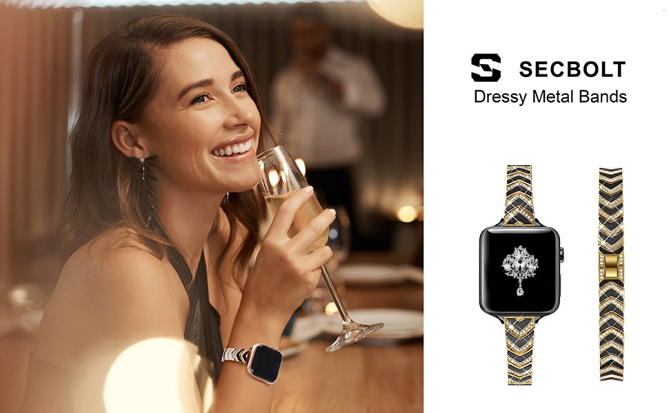 secbolt bling apple watch bands for women 