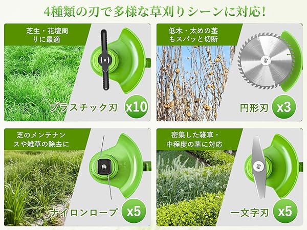 【 草刈り機 充電式 650W純銅モーター搭載】 静音　軽量1.5㎏　グリーン 草刈り機 充電式 650W純銅モーター搭載】 静音 軽量1.5㎏ グリーン