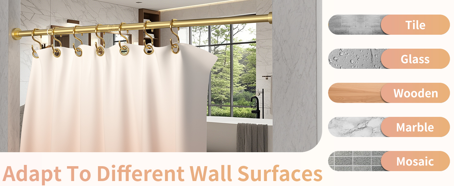 gold shower curtain rod