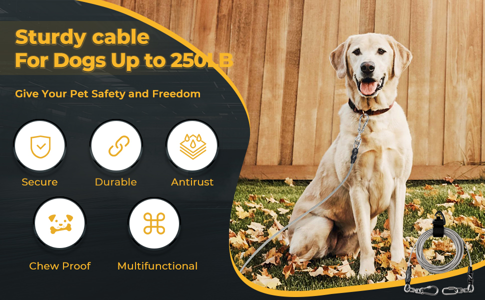 tie out cable for dogs,dog runner for yard,dog cable,dog tie out,dog leads for yard heavy duty