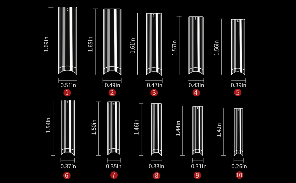 nail tips size