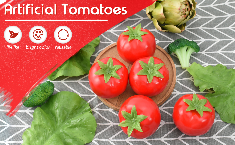 Luckforest Artificial Tomatoes, 8Pcs Simulation Tomatoes