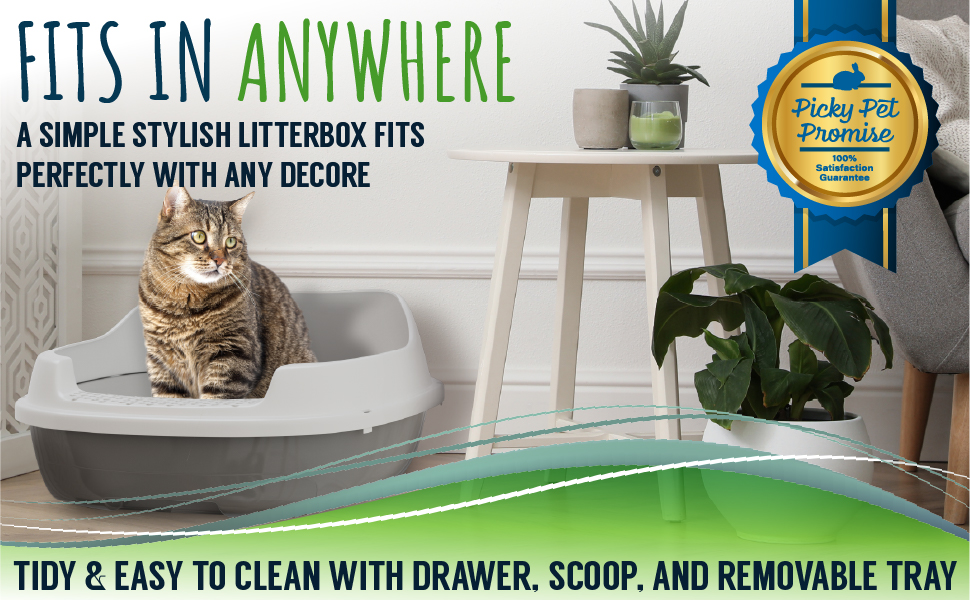 Small Pet Select Pine Pellet Cat Litter Box, with 5 Pee