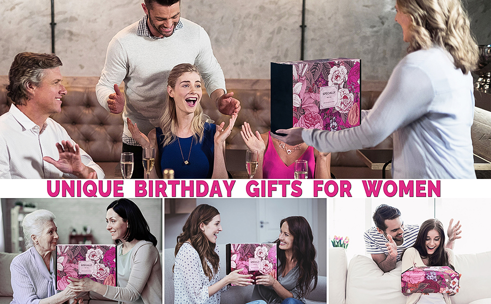 4 Scenes from the Gift Box Giveaway, with pictures of happy people receiving gifts