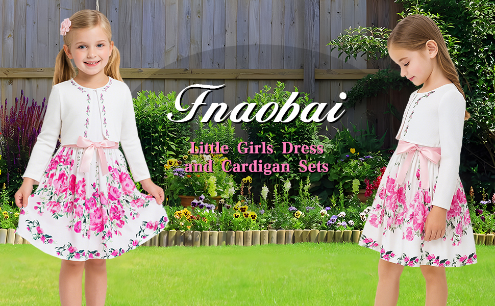 Little Girls Dress and Cardigan Sets
