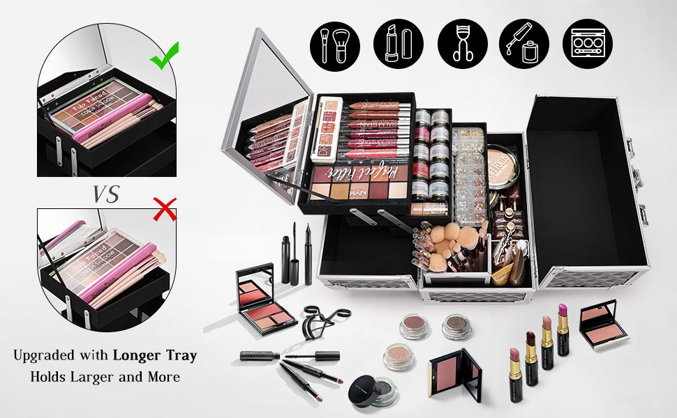 makeup box with mirror