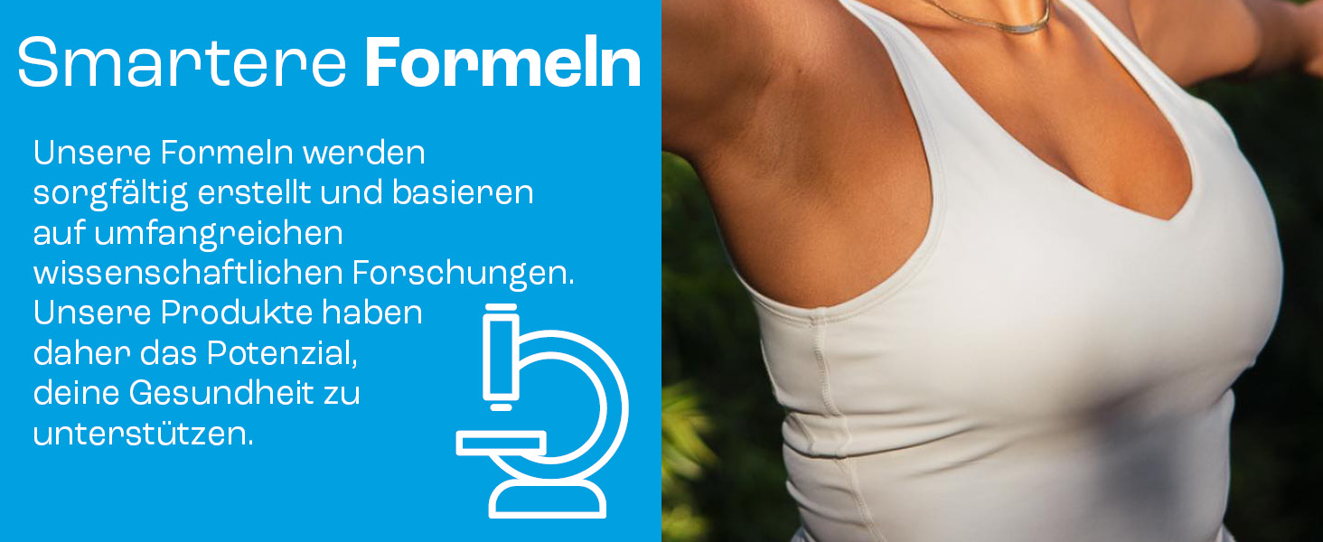 Frau steht rechts im Garten und macht Yoga daneben links roter Hintergrund für dein Wohlgefühl