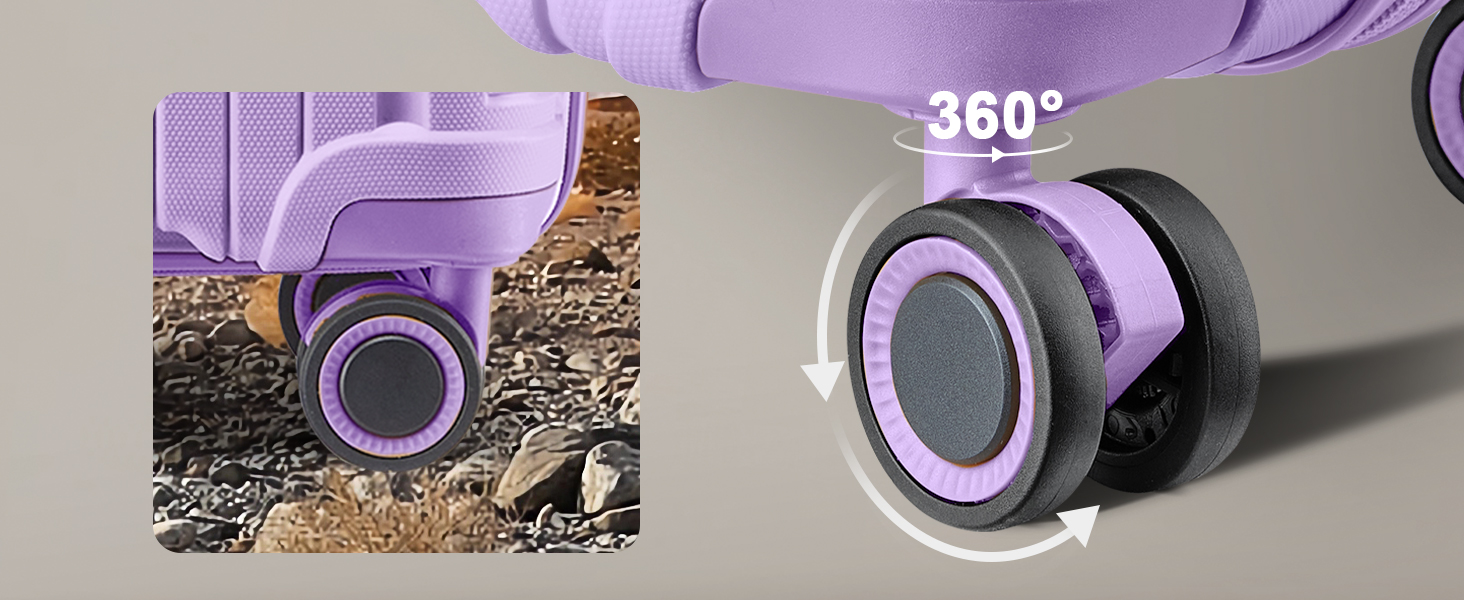 TR015 Juego de 3 ruedas giratorias morado claro