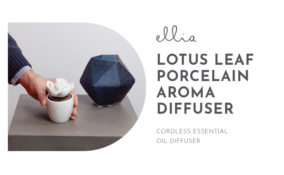 Ellia Lotus Leaf Porcelain Aroma Cordless Essential Oil