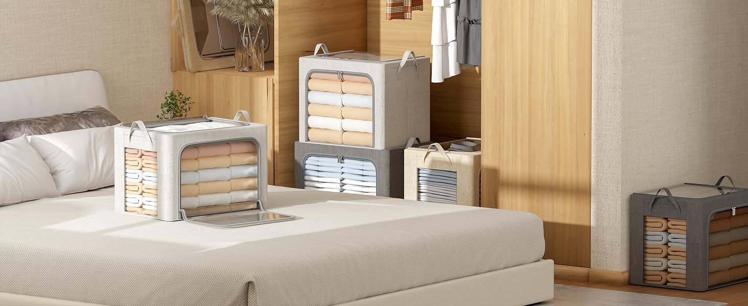 Clothes Storage Bins4 Pack Foldable Storage Organizer Bin