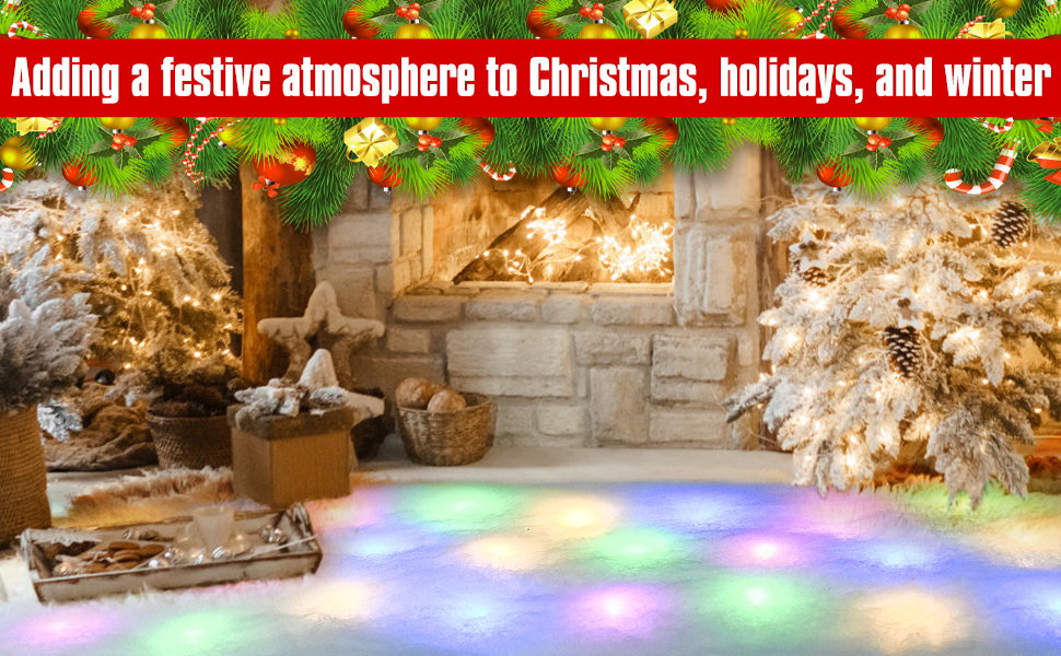 IWOLOMI Christmas Snow Blanket, Lighted Snow Blanket