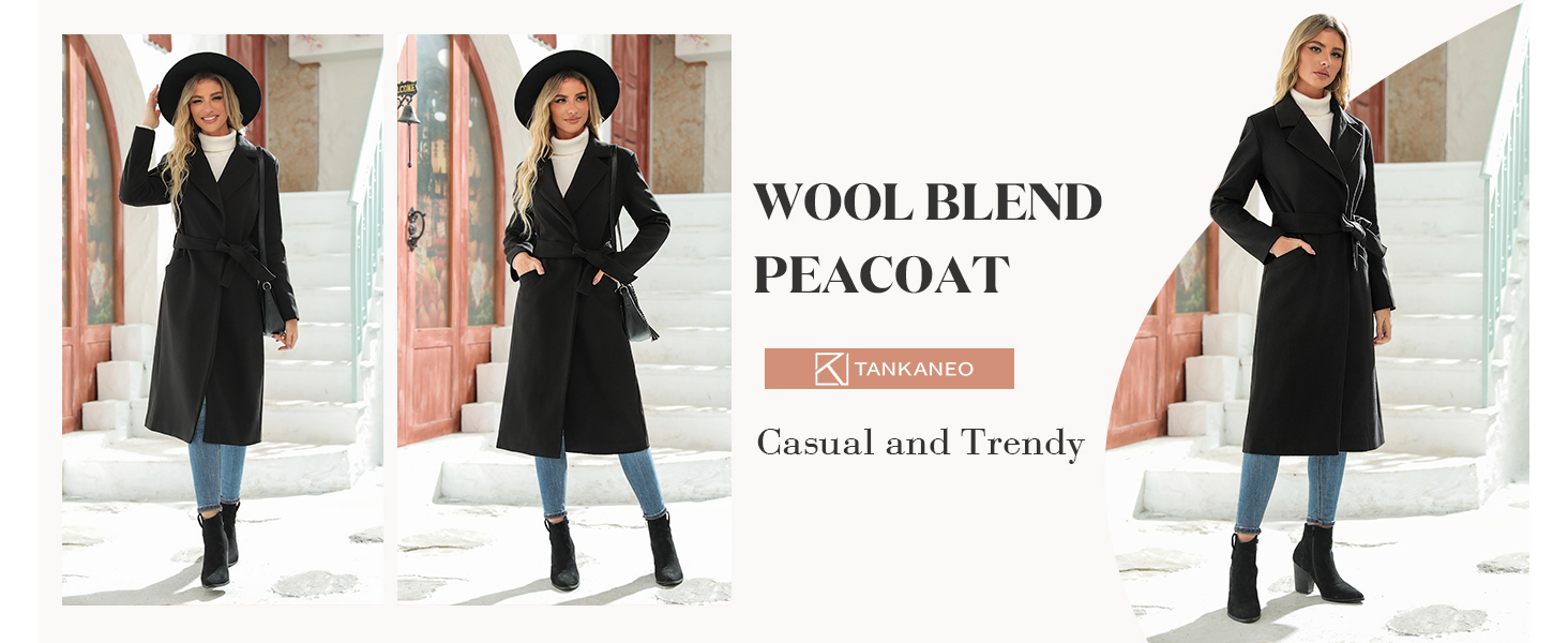 wool blend peacoat