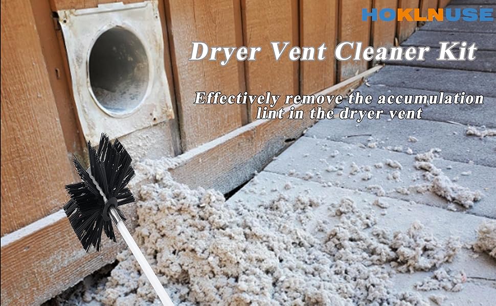 20 ft 2in1 Chimney Cleaning Brush Dryer Vent Cleaner Kit