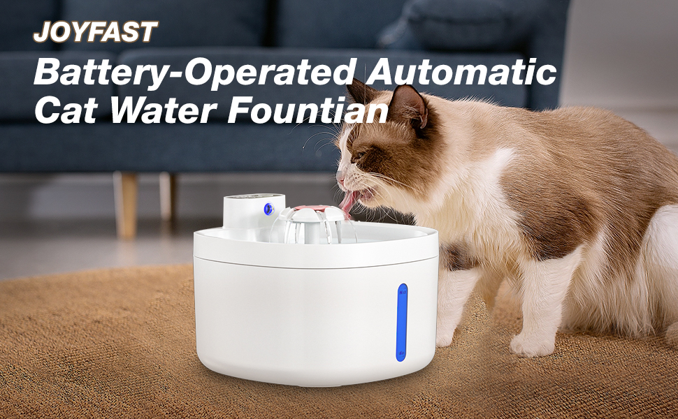 JOYFAST Cat Water Fountain Cordless with Motion Detection