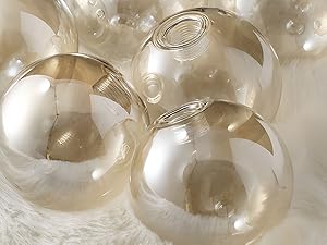Amber Glass Globe Semi Flush Mount Ceiling Light