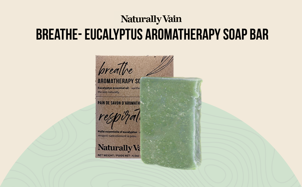 Naturally Vain Breathe Eucalyptus Soap Bar, Handmade