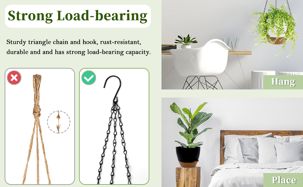 Beyoogeem 10 Inch Hanging Planters, 2 Pack Self Watering Hanging Planters for Indoor