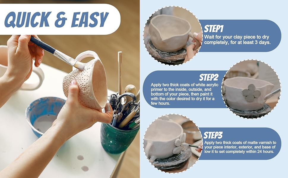 Air Dry Clay Glaze, Clay Varnish for Air Drying Clay, Clear Varnish for