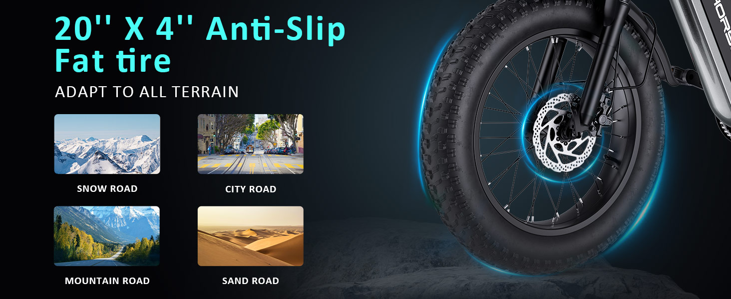 20''X4'' Anti-Slip Fat tire