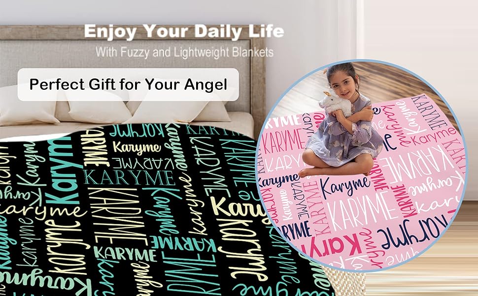 Personalized Blankets with Names Baby Gifts for Girls Boys