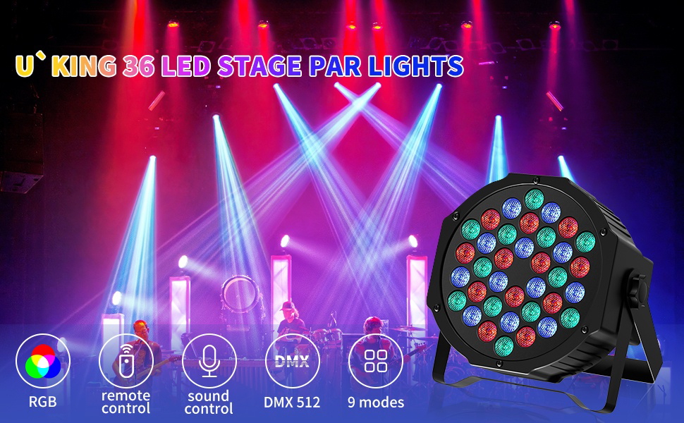 ZQ01137 UV+RGB LED Par DMX Stage Effect Light Infinite Mixing and Rainbow  Effect Stage Light