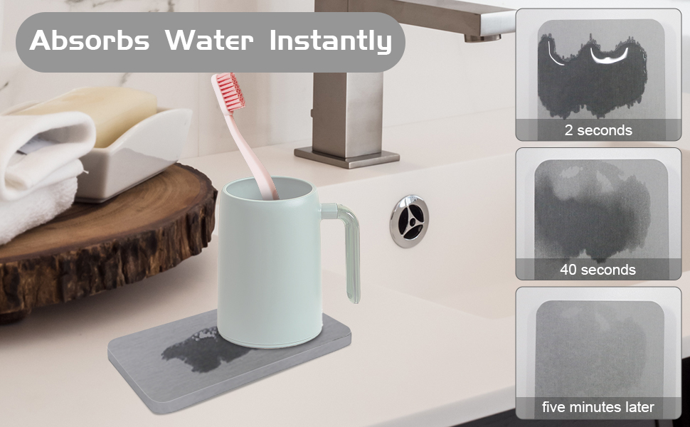 Set of 4 Water Absorbent Diatomite Coasters, SYOUACEND