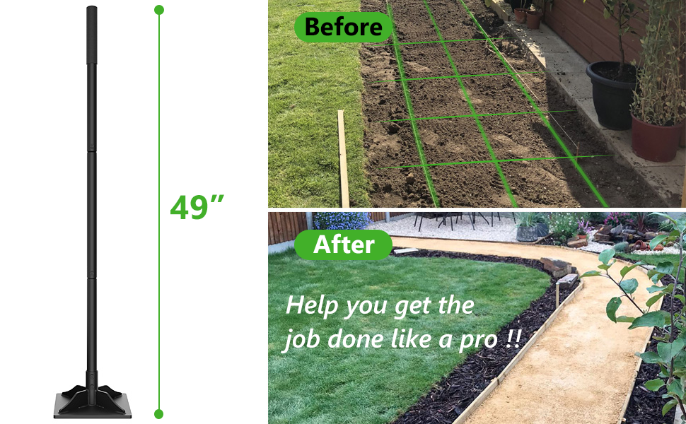 Steel Tamper Tool, 49 inch Hand Tamper with Heavy Duty