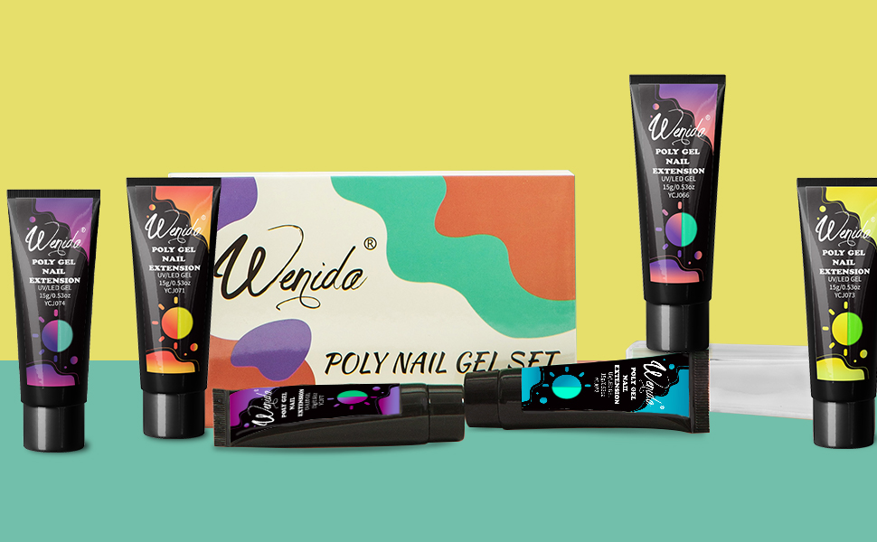 Nail Extension Gel Kit Wenida 6 Glow in Dark Temperature