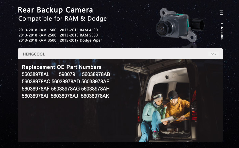 HENGCOOL 56038978AL Backup Camera, Rear Park Assist Camera