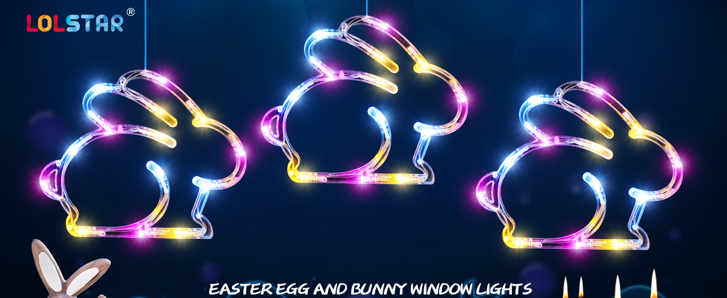 LOLStar Easter Window Lights, Easter Window Decorations, 3