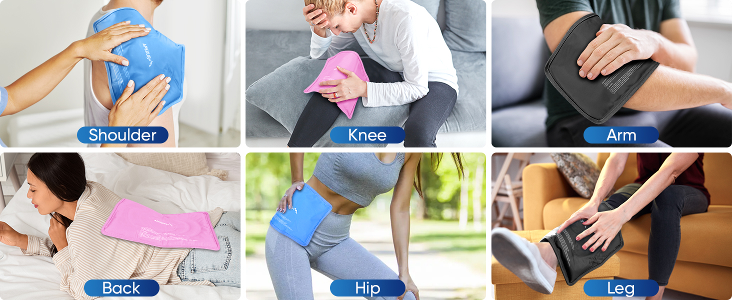 Reusable hot and cold ice packs for injuries 3piece set joint pain