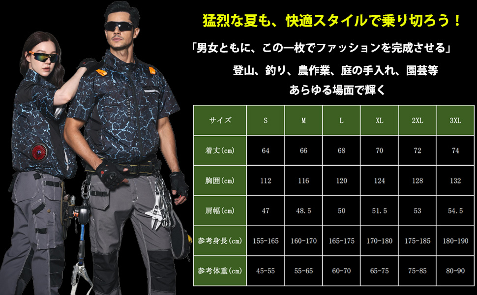 Amazon.co.jp: 空調マン 50V超高出力 空調作業服 夏用 ファン