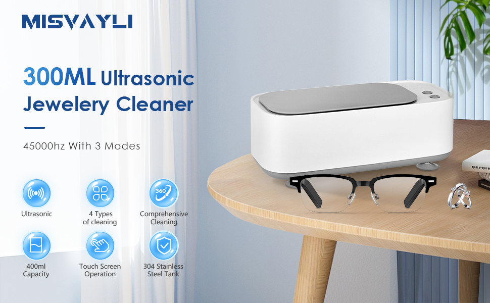 Mini Ultrasonic Cleaner, 45000hz With 3 Modes Ultrasonic Cleaning