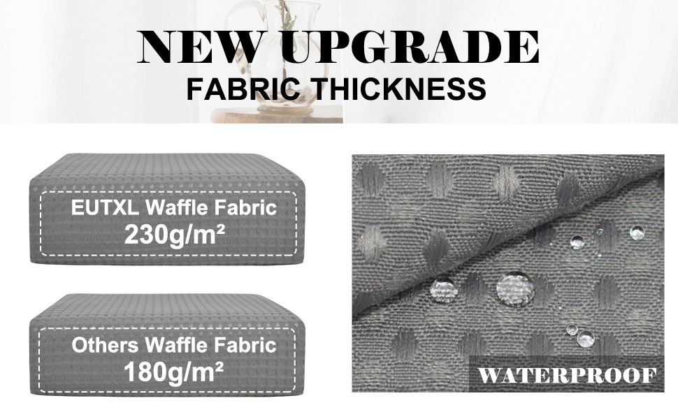 EUTXL Grey Shower Curtain and Liner Set