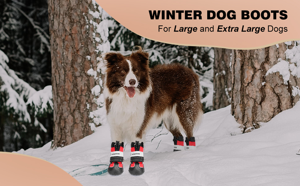 Boxxberk Dog Shoes for Large Dogs,Waterproof Dog Boots for
