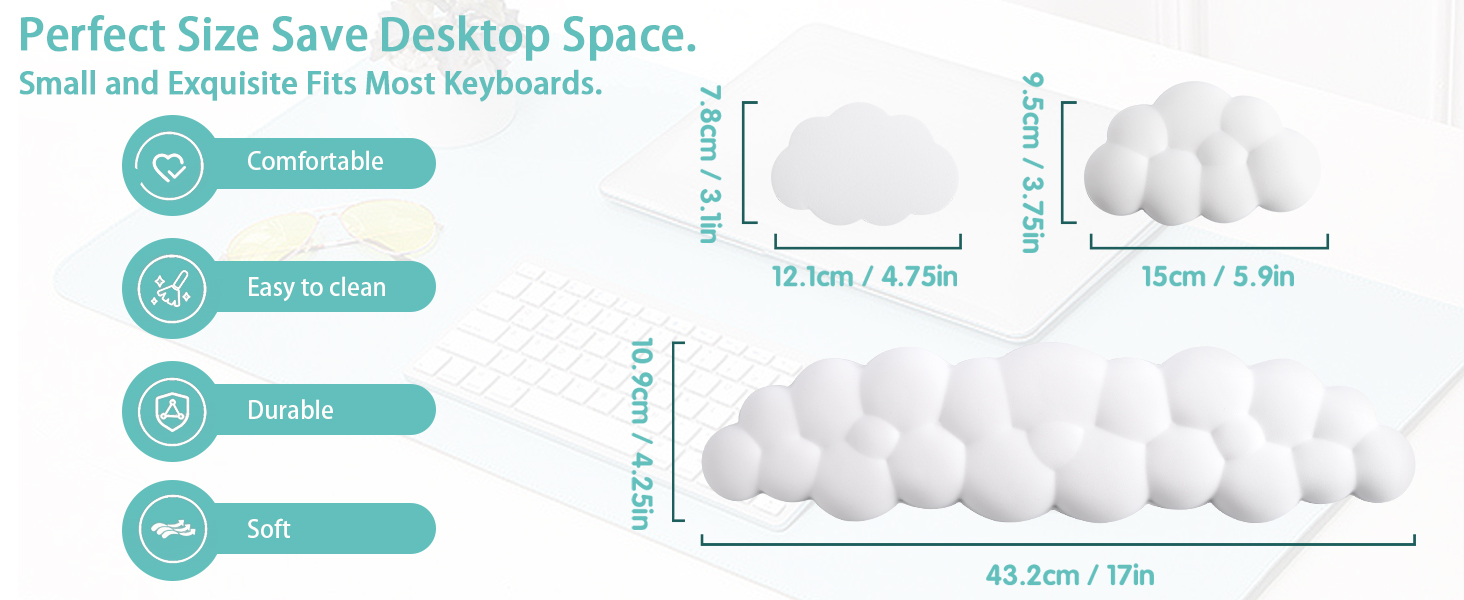 Cloud Wrist Rest Keyboard, Aohcae Cloud Palm Rest Keyboard