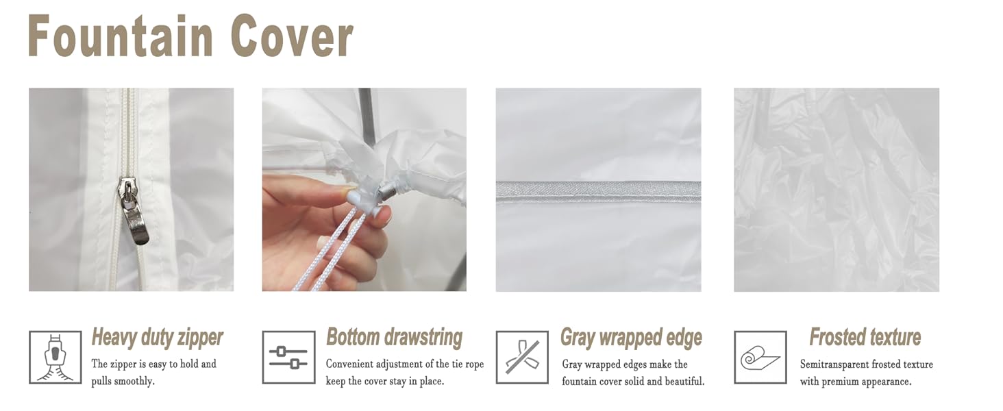 Fountain Cover Frosted PVC Oxford Cloth Garden Fountain