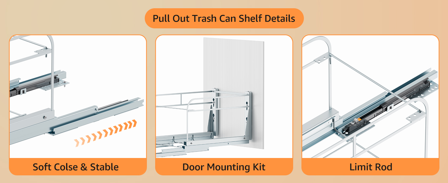 RUNMI Pull Out Trash Can Under with SoftClose