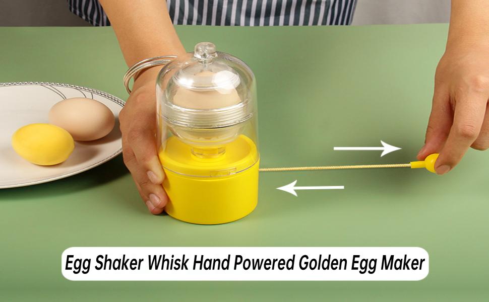 Egg Scrambler Silicone Shaker Whisk Hand Powered Golden Egg