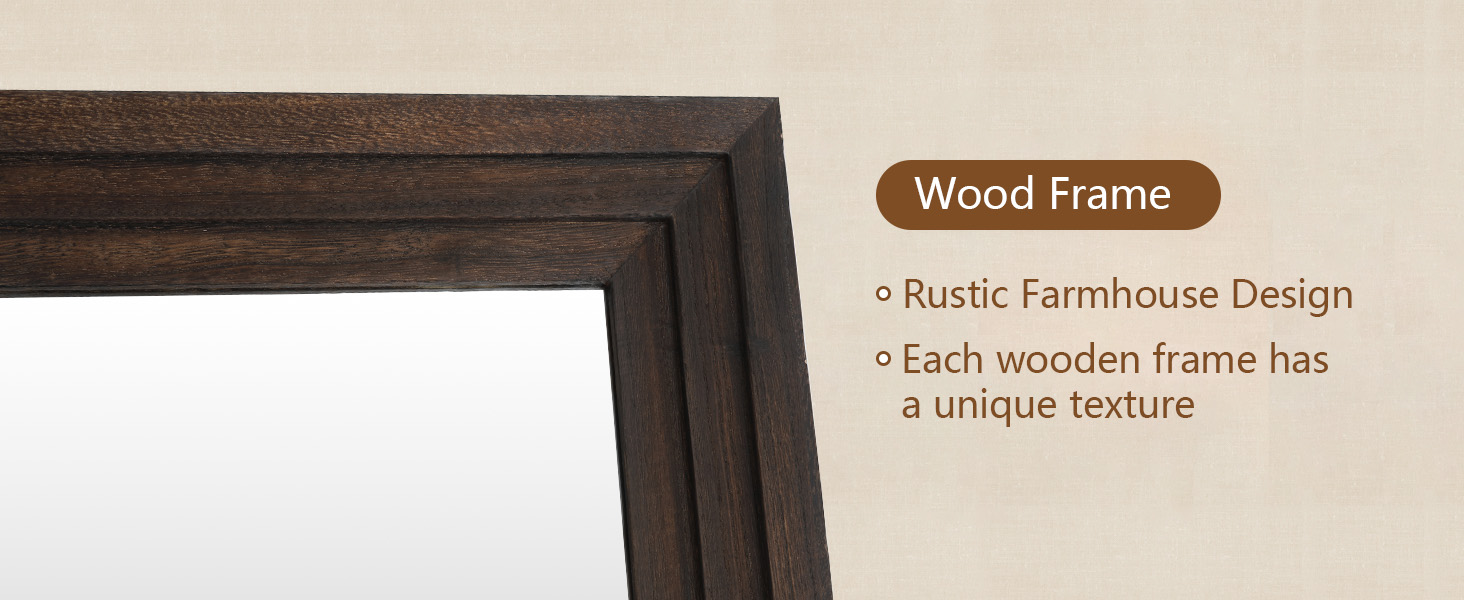 MELOMOIR Arched Full Length Mirror with Solid Wood Frame, Rustic Farmhouse Floor Mirror with Stand, Free Standing Leaning Hanging, for Bedroom Living Room Dressing Room
