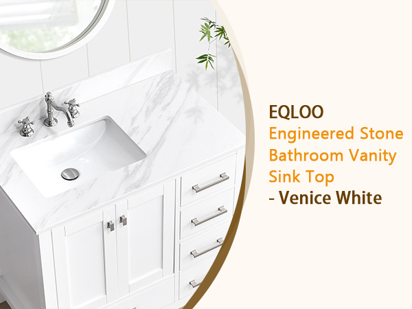 EQLOO 36 in. W x 22 in. D Vanity Top, Engineered Stone
