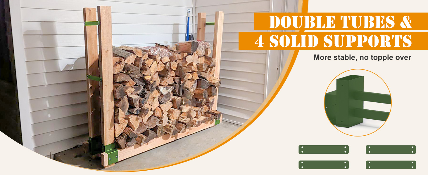 BALIE SPACE Outdoor Firewood Rack Brackets Kit for Fire