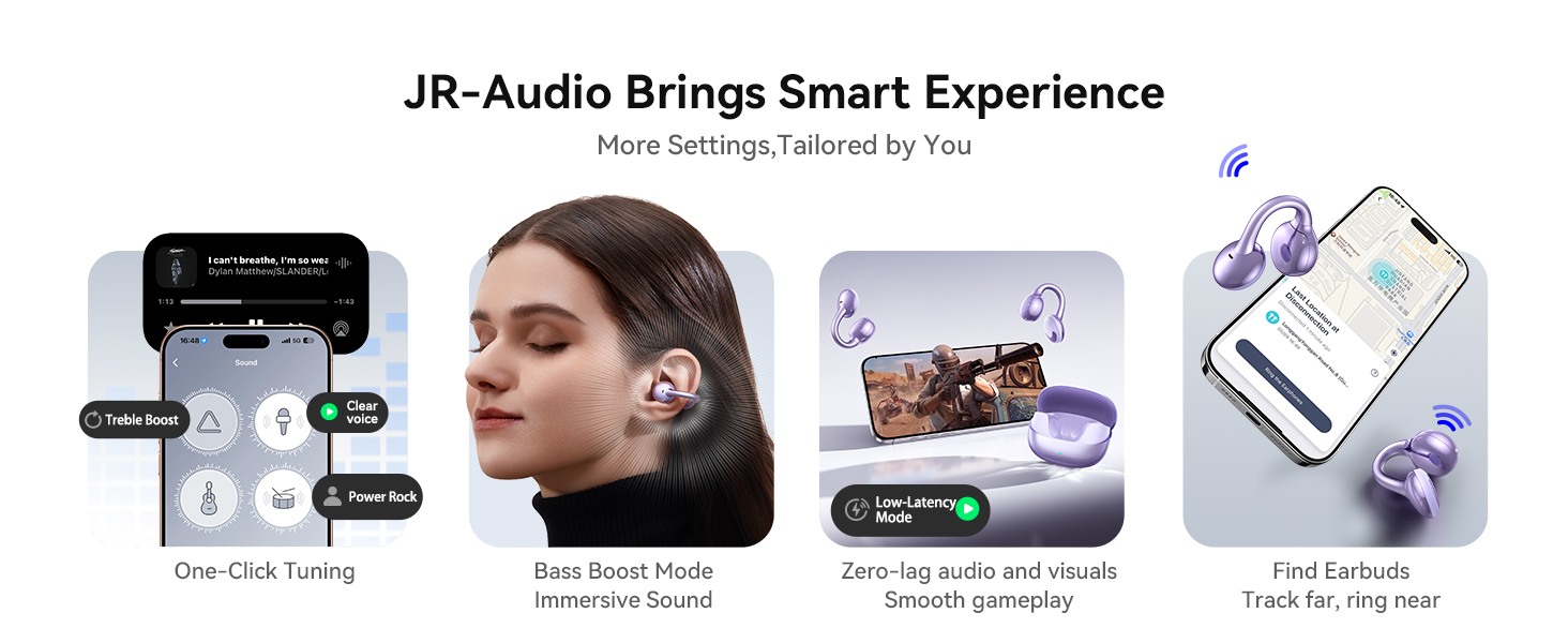 joyroom oe3 earring earbuds open ear clip on earbuds headphones open ear ear buds open ear