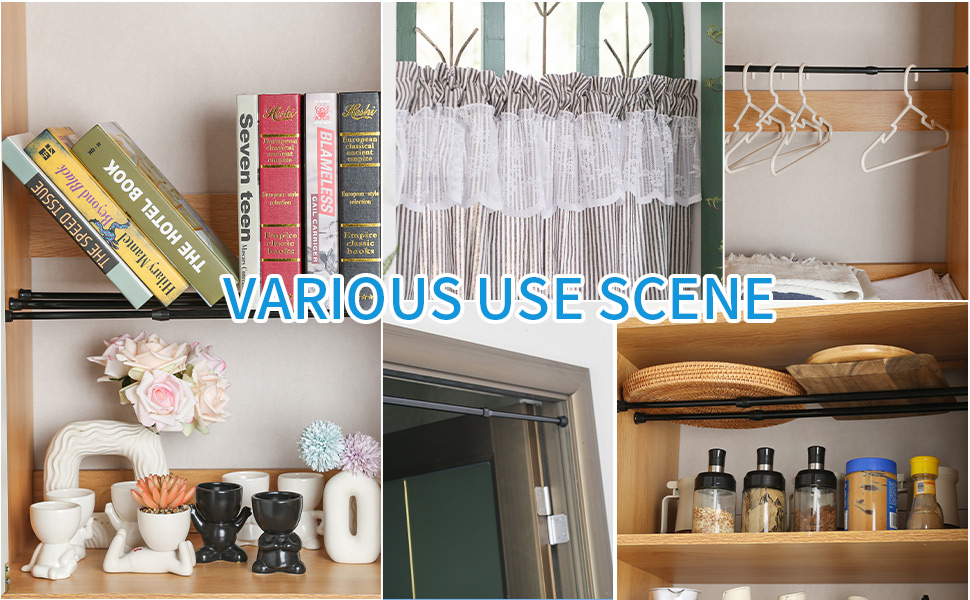 6Pcs Tension Rod, Goowin 60110 cm Tension Rods for Windows, No