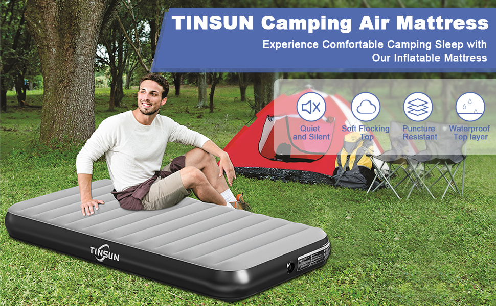 TINSUN 9" Twin Air Mattress 3Min Fast Inflatable Mattress