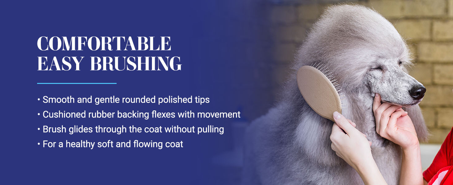 Chris Christensen Original Oval Pin Dog Brush has smooth, rounded bristles