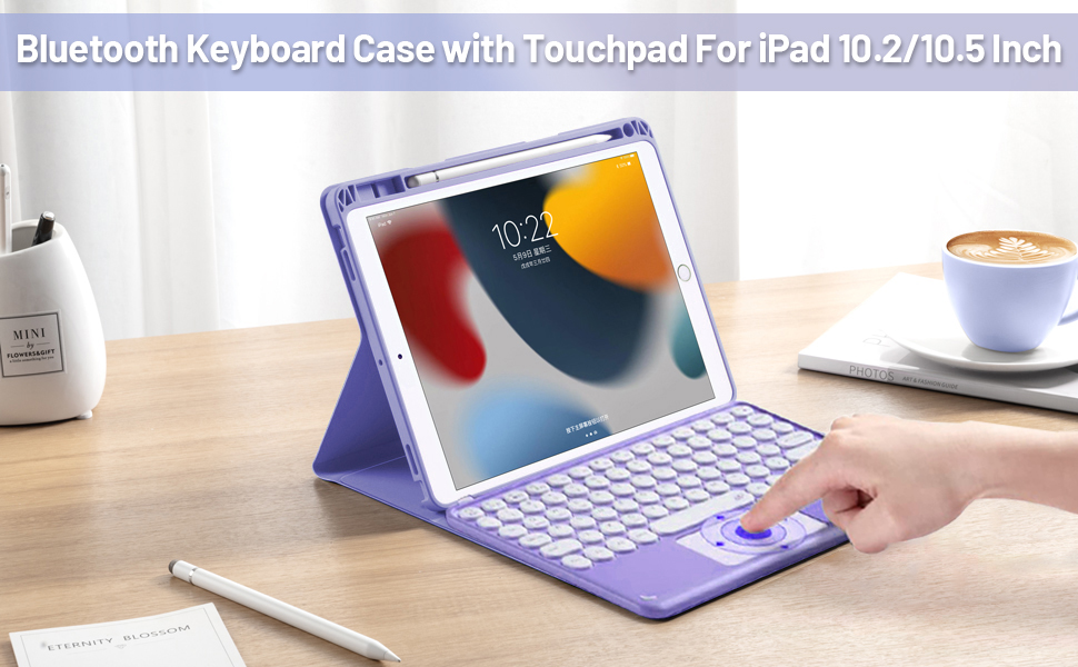 YMXuan iPad 9th Generation Keyboard Case with Touchpad,Detachable ...