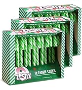 Christmas Candy Canes - Classic Green & White Wintergreen Flavor, 3 Pack (36 Count) | Individuall...