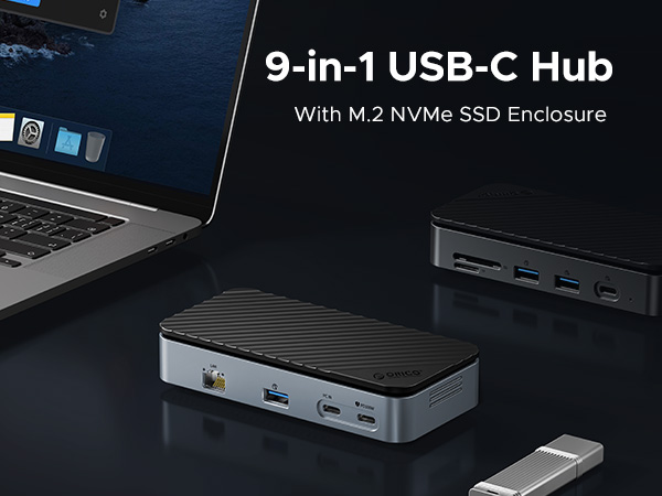 パソコン用??  マイニング用?? ドッキリ用?? Amazon.co.jp: ORICO 9-in-1 USB Cハブ、M.2 NVMe SSDケース