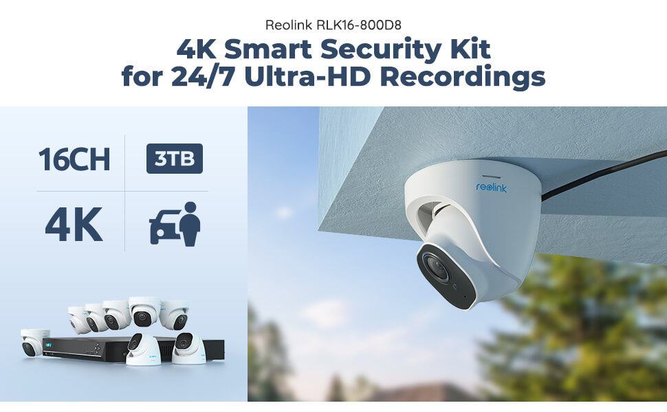 Amazon.com: REOLINK 4K Security Camera System, 8pcs H.265 4K PoE ...